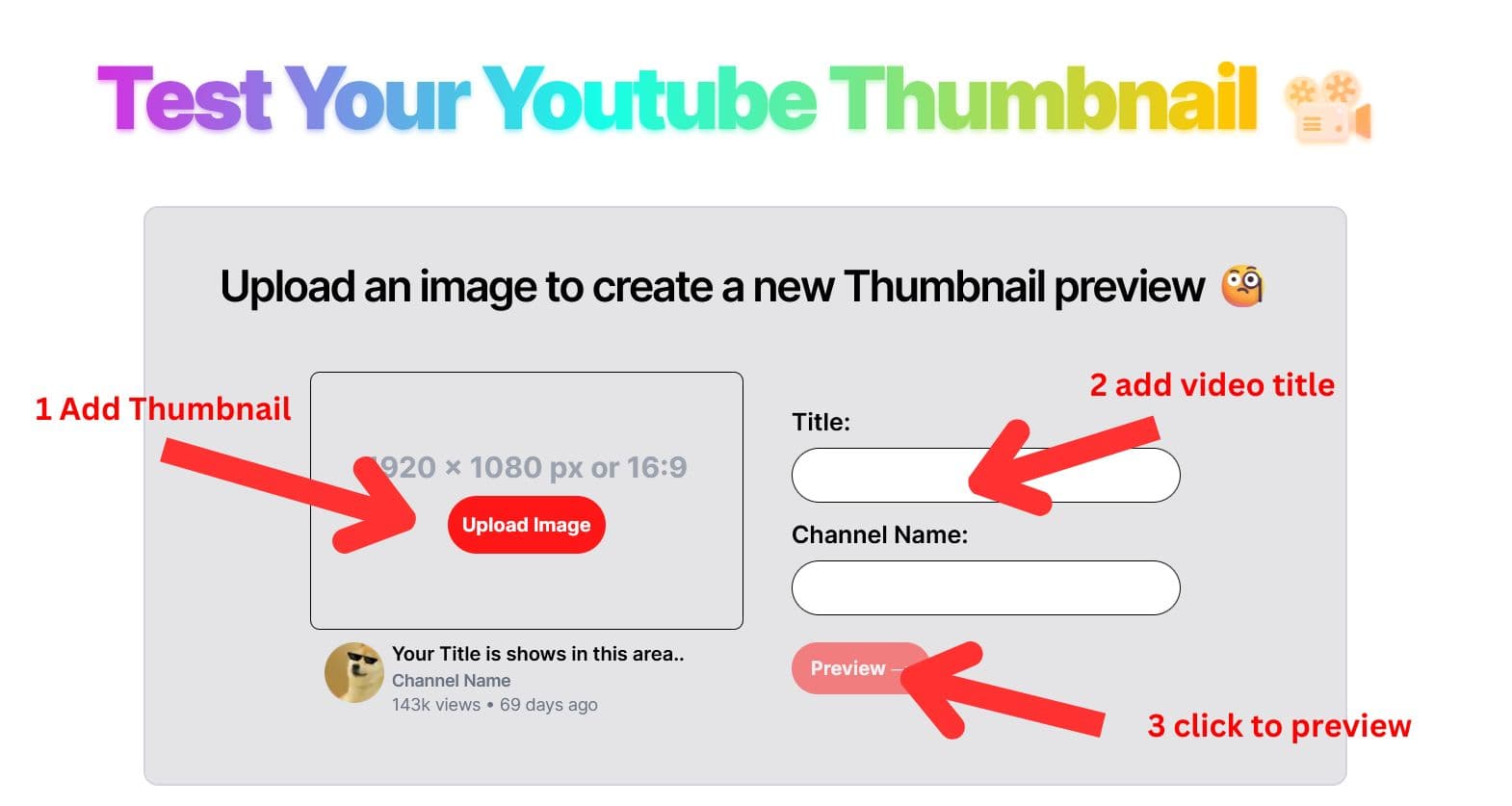 1st step of thumbnail tester